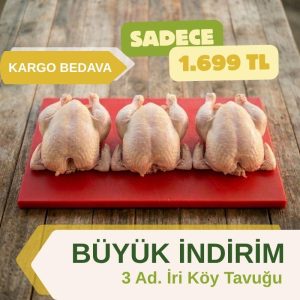 3 adet iri köy tavuğu